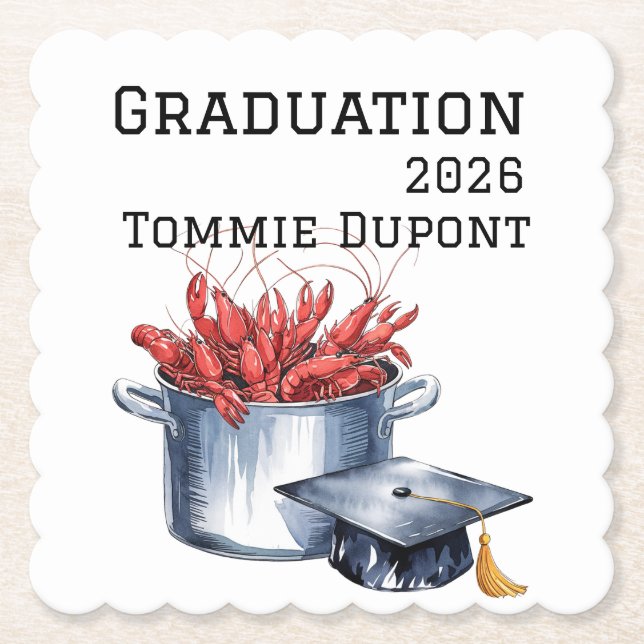 Crawfish & Caps: Ein gekochter Abschluss Untersetzer (Vorderseite)