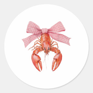 Crawfish Coquette Bow Crawfish Boil Lobster Cajun Runder Aufkleber
