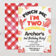 Crawfish Einladung zum Geburtstag | 2. Geburtstag