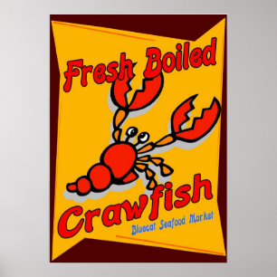 Crawfish, frisch gekocht poster
