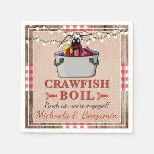 Crawfish-Kochparty-Hummer-Rustikale Verlobungsfeie Serviette