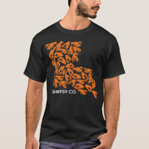 Crawfish Map Louisiana Cajun Meeresfrüchte und Sc T-Shirt