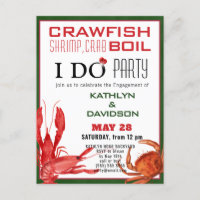 Crawfish Meeresfrüchte Verlobung Foto Einladung