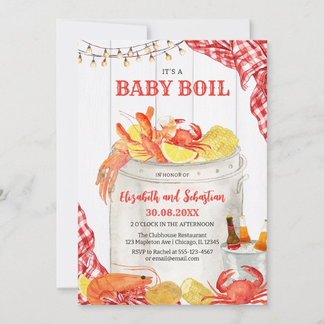 Crawfish Seafood Boil Baby Shower Invitation (Devant)