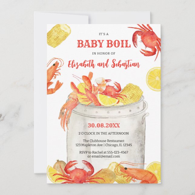Crawfish Seafood Boil Baby Shower Invitation (Devant)