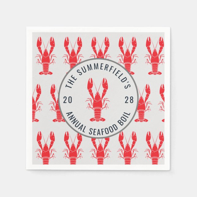 Crawfish Seafood Boil Summer Hummer Party Paper Serviette (Vorderseite)