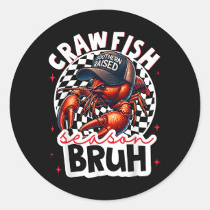 Crawfish Season Bruh Crawfish Hat Boy Funny Seafoo Runder Aufkleber