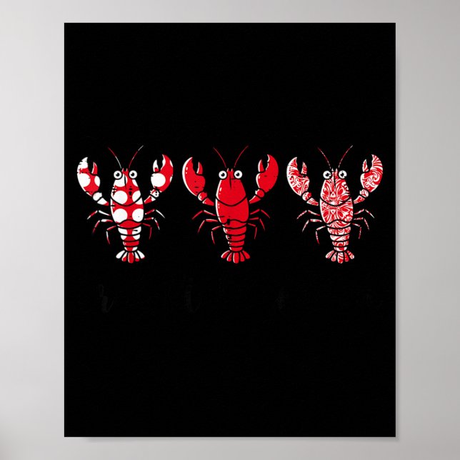 Crawfish Season Crayfish Patterns Cajun Boil Men W Poster (Vorne)