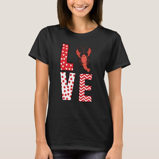 Crawfish Valentines Day Love Valentine Cute Hearts T-Shirt (Vorderseite)