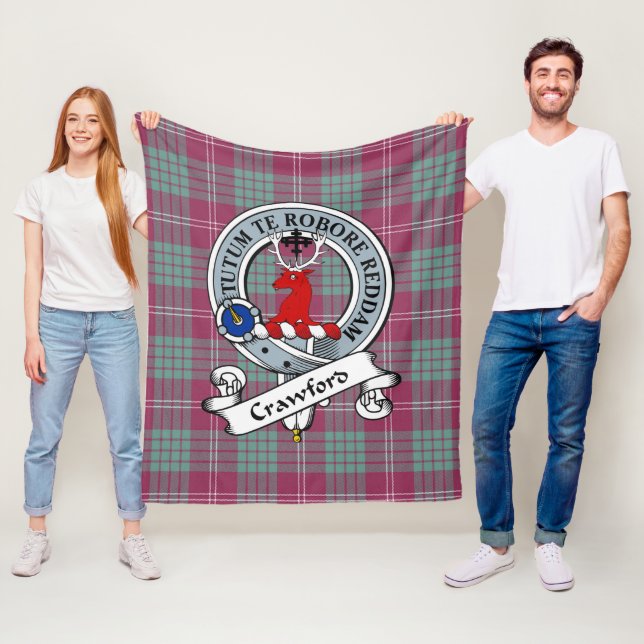 Crawford Ancient Clan Abzeichen Tartan Kariert Fleecedecke (Beispiel)