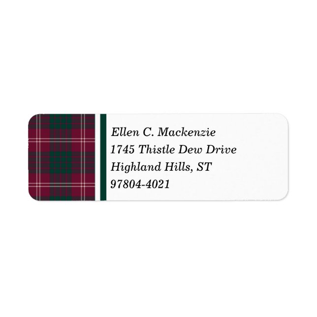 Crawford Clan Dark Red Scottish Tartan (Vorne)