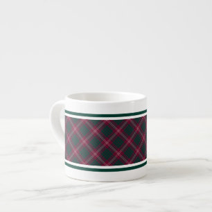 Crawford-Clan Dunkelroter schottischer Tartan Espressotasse