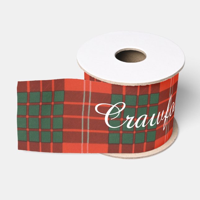 Crawford-Clan karierter schottischer Tartan Ripsband (Spule)