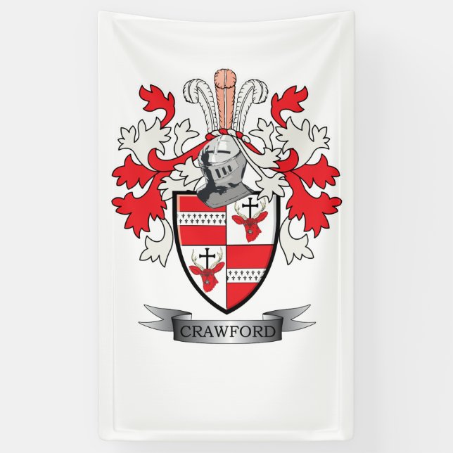 Crawford-Familienwappen-Wappen Banner (Vertikal)