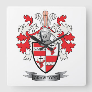 Crawford-Familienwappen-Wappen Quadratische Wanduhr