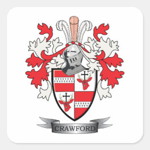 Crawford-Familienwappen-Wappen Quadratischer Aufkleber