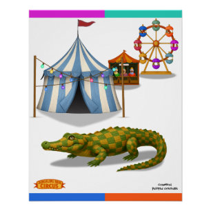 Crawford, gemaltes Zirkuskrokodil Poster