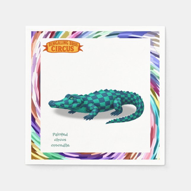 Crawford, gemaltes Zirkuskrokodil Serviette (Vorderseite)