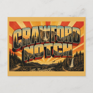 Crawford Notch New Hampshire Wasserfall Wald Kunst Postkarte