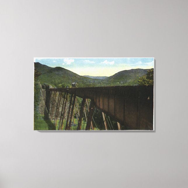 Crawford Notch View von Frankenstein Trestle Leinwanddruck (Vorderseite)