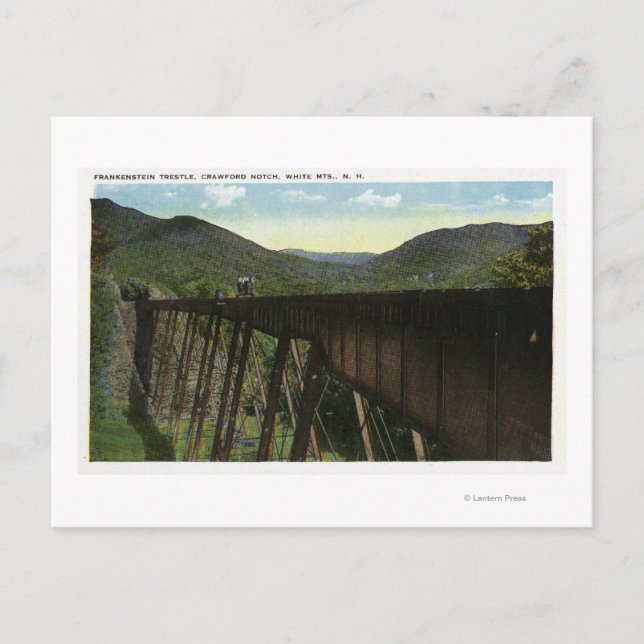 Crawford Notch View von Frankenstein Trestle Postkarte (Vorderseite)