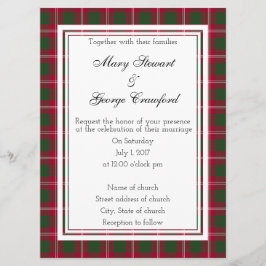 Crawford Scottish Wedding Wine Label Einladung