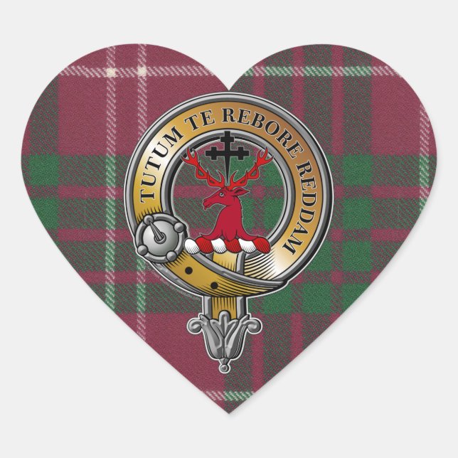 Crawford Tartan & Abzeichen Herz-Aufkleber (Vorderseite)