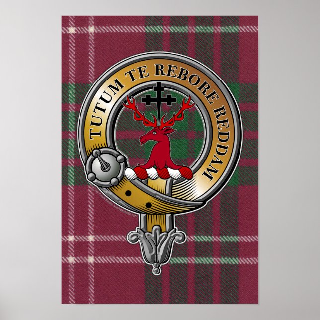 Crawford Tartan & Abzeichen Poster (Vorne)