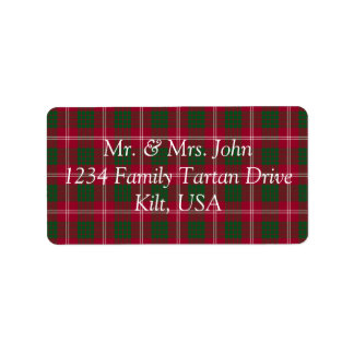 Crawford Tartan Label Adressaufkleber