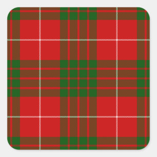 Crawford tartan rot kariert quadratischer aufkleber