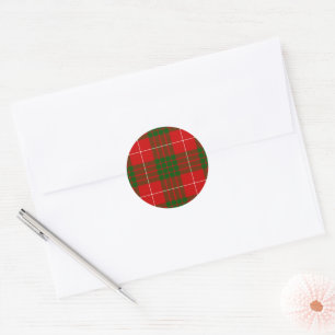Crawford tartan rot kariert runder aufkleber