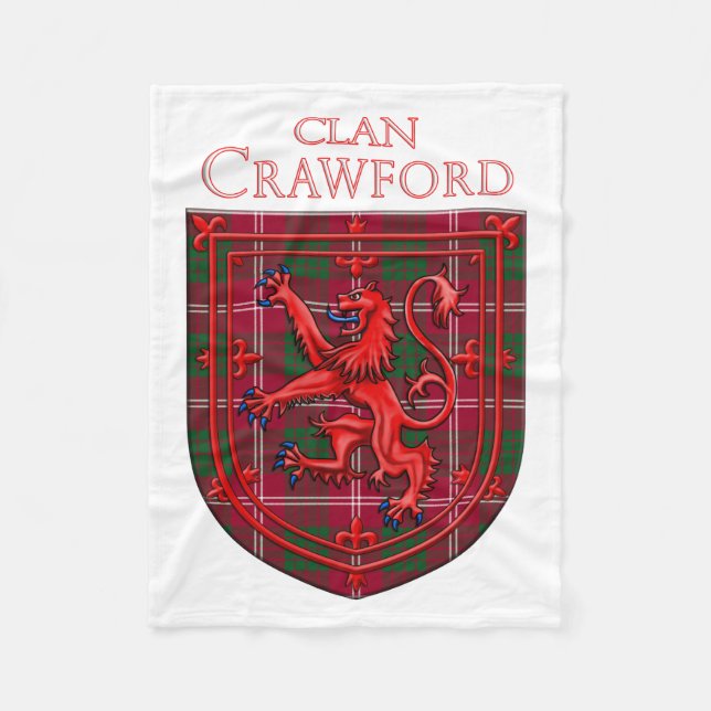 Crawford Tartan Scottish Plaid Lion Rampant Fleecedecke (Vorderseite)