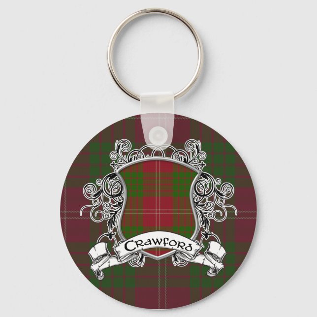 Crawford Tartan Shield Schlüsselanhänger (Vorderseite)