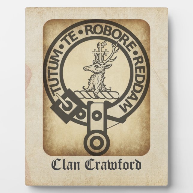 Crawford Wappen Abzeichen Antique Fotoplatte (Vorderseite)