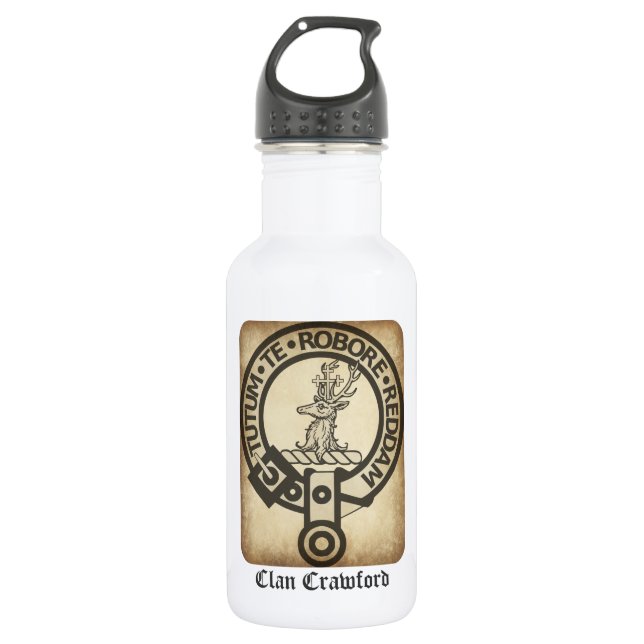 Crawford Wappen Abzeichen Antique Trinkflasche (Vorderseite)