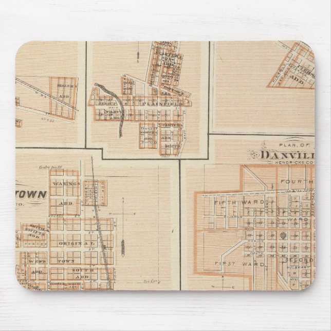 Crawfordsville, Montgomery Co mit Brownsburg Mousepad (Vorne)