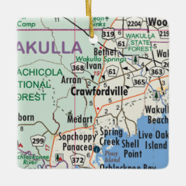 Crawfordville Florida Karte Keramikornament