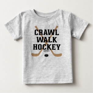 Crawl Walckey Hockey Niedlich Funny Säugling Baby T-shirt