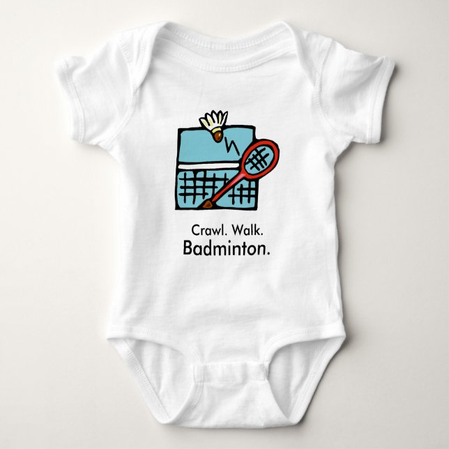 Crawl Walk Badminton Baby Bodysuit Baby Strampler (Vorderseite)
