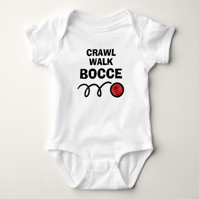 Crawl Walk Boccia lustige Bocci Ball Baby Bodysuit Baby Strampler (Vorderseite)