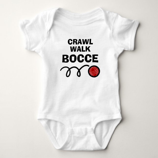 Crawl Walk Boccia lustige Bocci Ball Baby Bodysuit Strampler (Vorderseite)