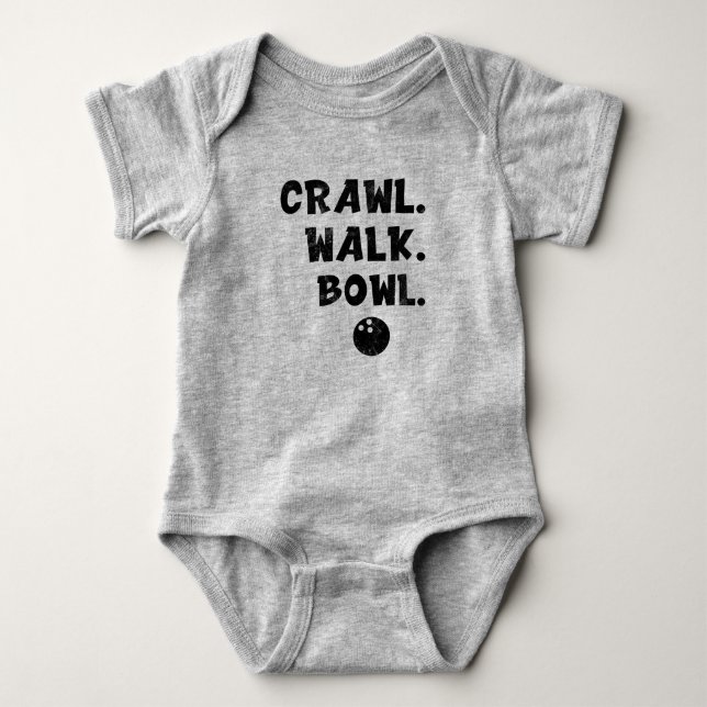 Crawl Walk Bowl, Bowling Baby kleiner Bowling Budd Baby Strampler (Vorderseite)