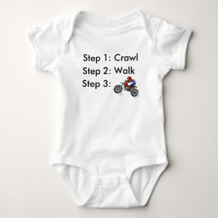 Crawl Walk Dirt Bike Motocross Baby Bodysuit Baby Strampler