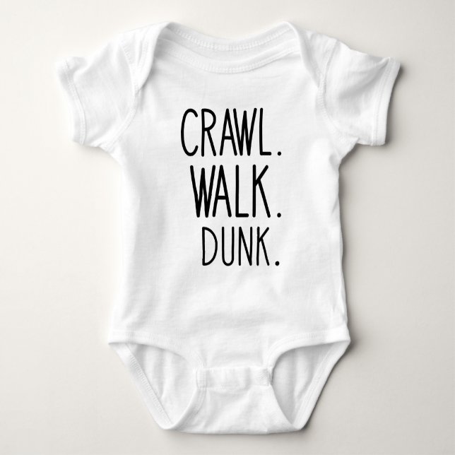 Crawl Walk Dunk - Basketball Baby Strampler (Vorderseite)