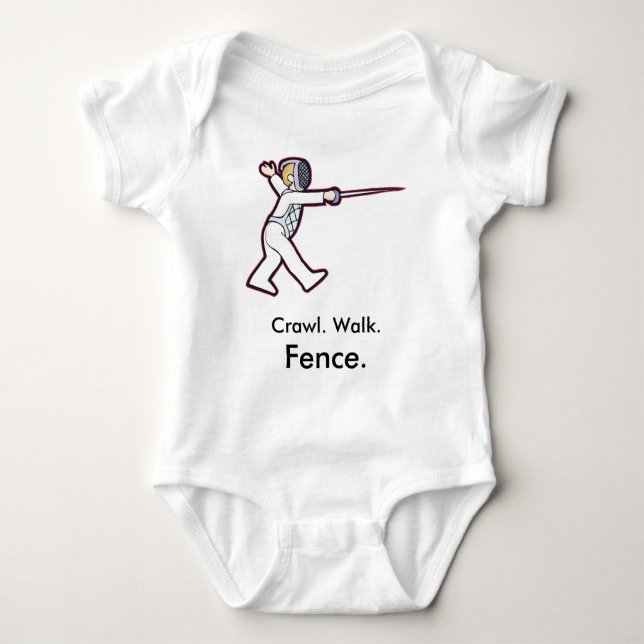 Crawl Walk Fence Fencing Baby Bodysuit Strampler (Vorderseite)