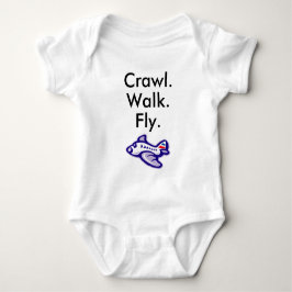 Crawl Walk Fly Airplane Baby Bodysuit Strampler