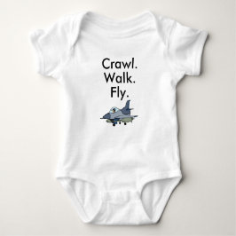 Crawl Walk Fly Military Fighter Jet Baby Bodysuit Strampler