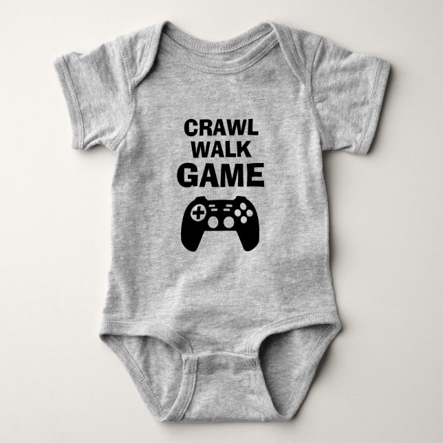 CRAWL WALK GAME fun baby bodysuit for future gamer Strampler (Vorderseite)