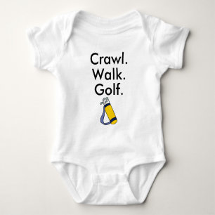 Crawl Walk Golf Golfer Golfing Baby Bodysuit Strampler