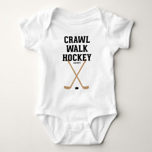 Crawl Walk Hockey Sticks Baby Säugling Bodysuit 2 Baby Strampler